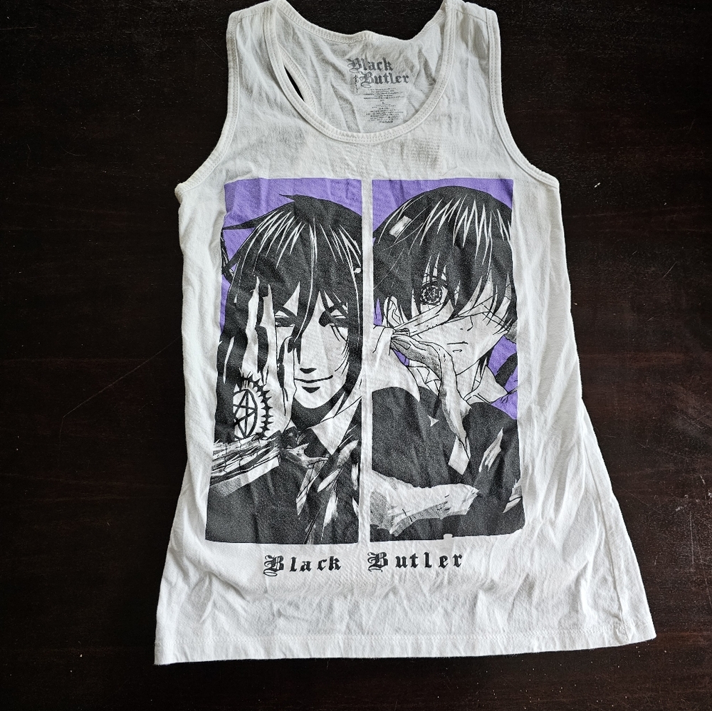 Black Butler Hot Topic Anime Mana White Tank Top